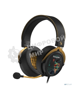 Гарнитура Bloody M595 Renegade чёрный, проводная, съёмный микрофон, подсветка