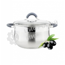 Кастрюля со стеклянной крышкой Zeidan Z-50250 2,1 л - 2.1 л (д.16х10.5 см), нерж.сталь, внутренняя - матовая полировка, снаружи - комбинированная полировка, шкала литража, ручки с силиконовым покрытием, КАПСУЛИРОВАННОЕ ДНО, ПОДАРОЧНАЯ УПАКОВКА С ПЛАСТИКОВОЙ РУЧКОЙ.