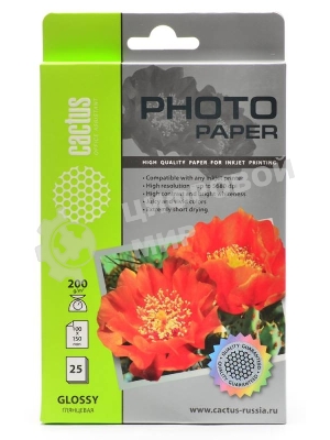 Фотобумага Cactus CS-GA620025 глянцевая A6 200 г/м2 25 листов