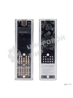 Внешний корпус Gembird EEM2-NVME-2 USB 3.1 для M2 NVME порт Type-С, пластик, прозрачный