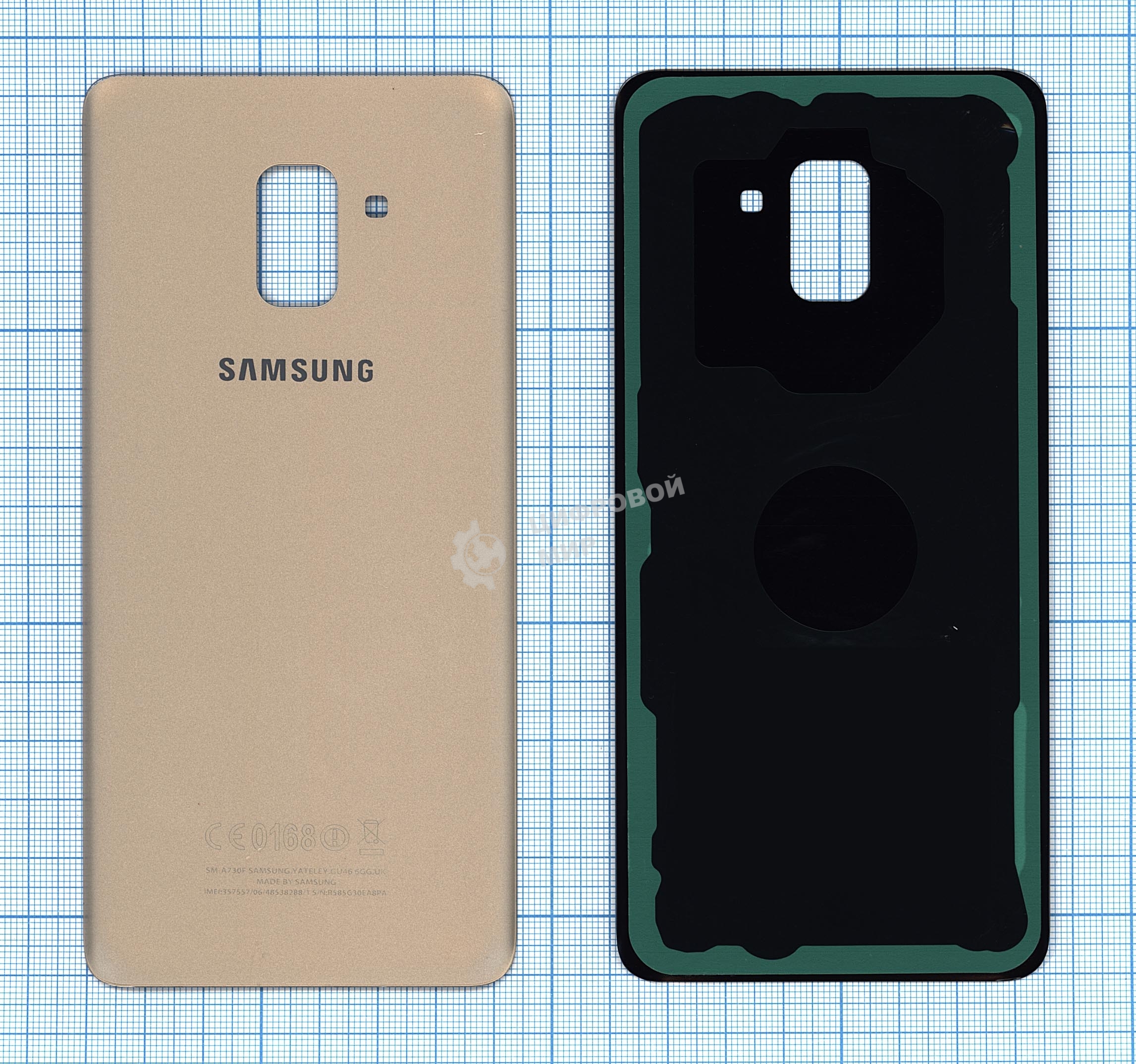 Задняя крышка для Samsung A730F Galaxy A8 Plus (2018) золотой