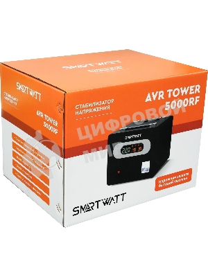 Напольный стабилизатор напряжения SMARTWATT AVR TOWER 5000RF (140W - 260W, 5000VA, 5 кВт, 50-60 Гц, LED-дисплей, релейны