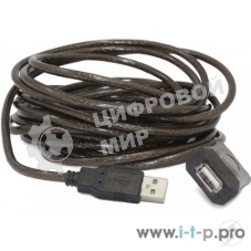 Кабель-удлинитель USB2.0 активный Gembird/Cablexpert UAE-01-5M, AM/AF, 5м