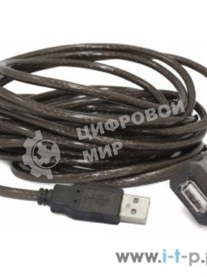 Кабель-удлинитель USB2.0 активный Gembird/Cablexpert UAE-01-5M, AM/AF, 5м