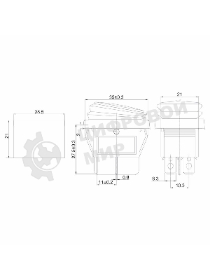Выключатель клавишный Rexant 250V 15А (4с) ON-OFF красный с подсветкой, влагозащита (RWB-507) (в упак. 1 шт.)