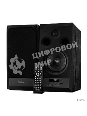 Акустическая система 2.0 SVEN MC-20, черный, мощность 2x45Вт (RMS), FM-тюнер, USB/microSD, дисплей, пульт ДУ, Bluetooth, Optical SVEN MC-20, черный, акустическая система 2.0, мощность 2x45Вт (RMS), FM-тюнер, USB/microSD, дисплей, пульт ДУ, Bluetooth, Optical
