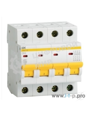 Выключатель автоматический модульный 4п C 32А 4.5кА ВА47-29 IEK MVA20-4-032-C