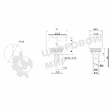 Выключатель клавишный Rexant 12V 20А (3с) ON-OFF черный ОВАЛ с зеленой LED подсветкой