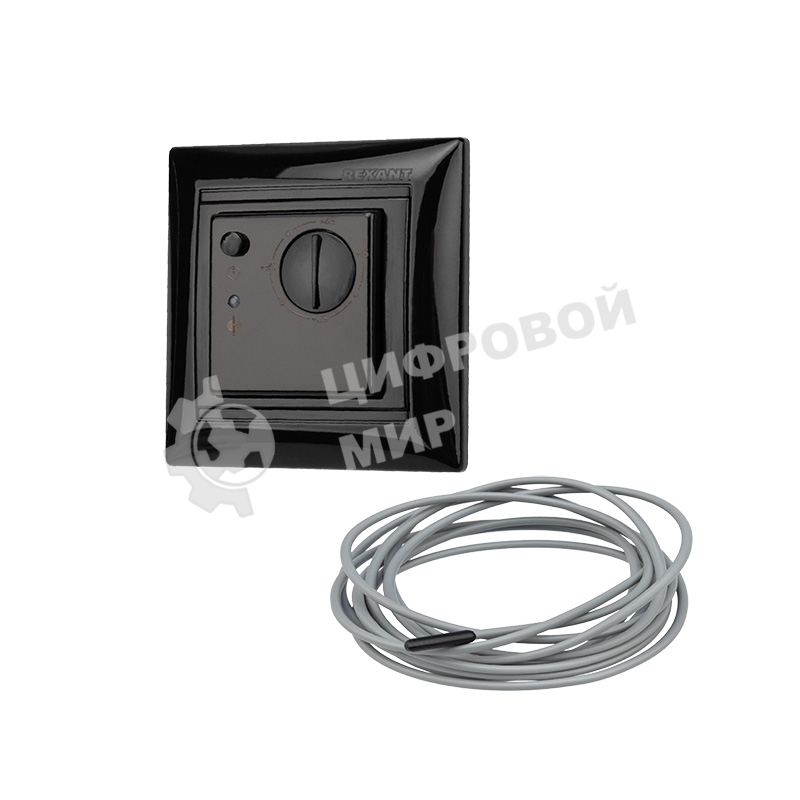 Терморегулятор механический Rexant RX-308B черный (совместим с Legrand серии Valena)