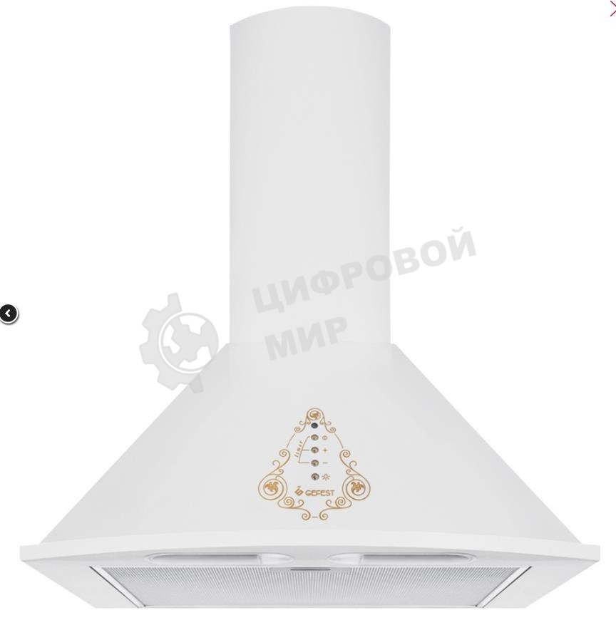 Вытяжка каминная Gefest ВО 1604 К82 белый, 60 см, 1000 куб. м/ч, 78 дБ