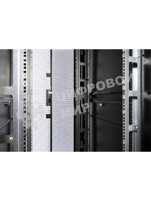 Шкаф серверный ПРОФ напольный 42U (800x1000) дверь перфор., задние двойные перфор., черный, в сборе