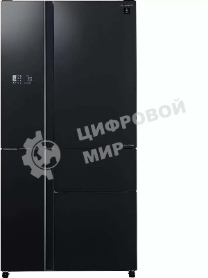 Холодильник Sharp SJWX99ABK черный четырехкамерный 423/227л морозилка снизу, No Frost, Side by Side