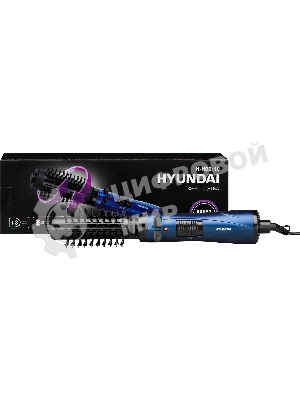 Фен-щётка Hyundai H-HB0110 синий, 1000 Вт, ионизация, 40/50 мм