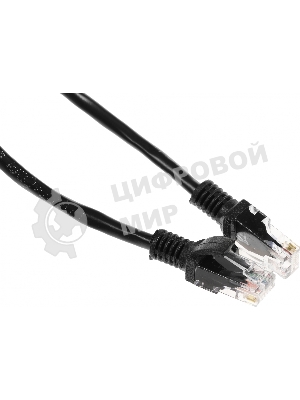 Патч-корд UTP Cablexpert cat.5e 0.25м, литой, многожильный, черный