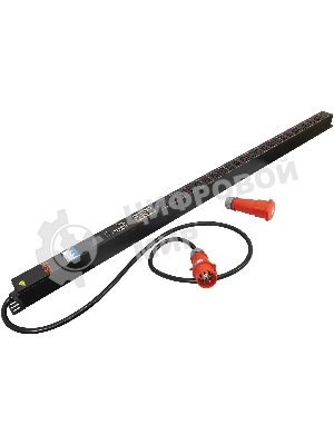 Блок распределения питания Powercom PDU-32AVMS24-18C3-6C9-3P верт.размещ. 18xC13 6xC19 с сетевым мониторингом 3x32A EN 60309 2м