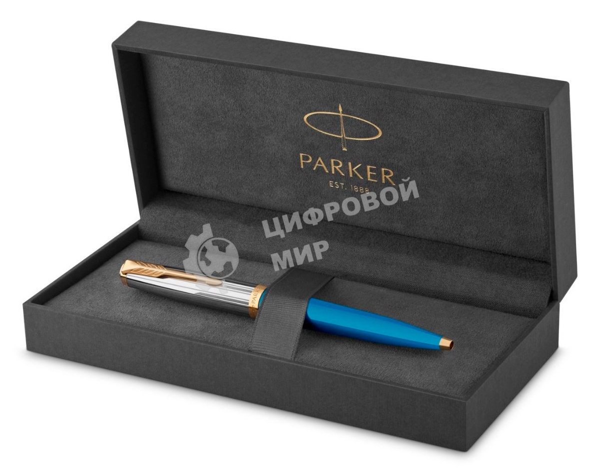 Ручка шариковая Parker 51 Premium (CW2169080) Turquoise GT, M, черные чернила, подарочная коробка