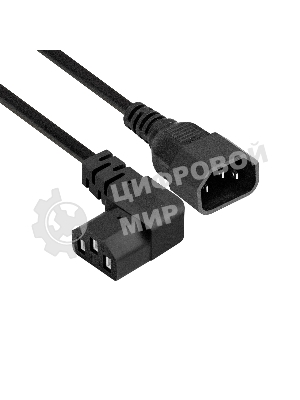 Кабель питания ExeGate Power EC-1,8P (C13 угловой->C14, VDE-250V-3*1.0мм2, медь, черный, 16A, 1.8 м)