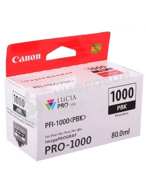 Картридж струйный Canon PFI-1000 PBK для IJ SFP PRO-1000 WFG. Фото черный. 80 мл.