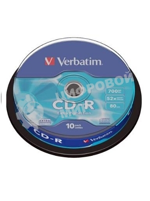 Диск CD-R Verbatim 700Mb 52x Cake Box (10шт) (43437)