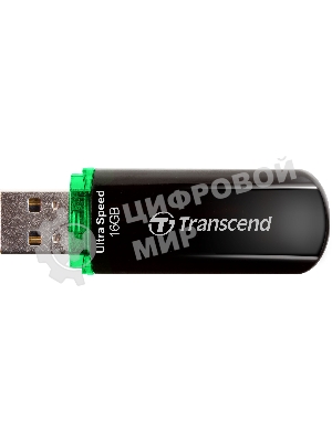 Флешка USB Transcend Jetflash 600 (TS16GJF600), 16Gb, USB 2.0, R/W 30/15, черный/зеленый