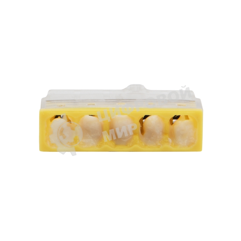 Экспресс-клемма с пастой Rexant СМК 2273-245, 5-проводная 0.5-2.5 мм², прозрачная (100 шт./уп.)