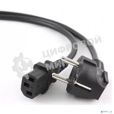 Кабель питания Cablexpert Schuko-C13, 3х0.5мм2, 6А, с заземлением, 1.8м, черный, без инд.уп., 500 шт [PC-186-1-2]