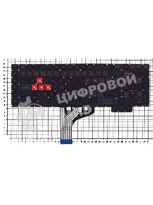 Клавиатура для ноутбука HP Omen 17-CB черная с подсветкой