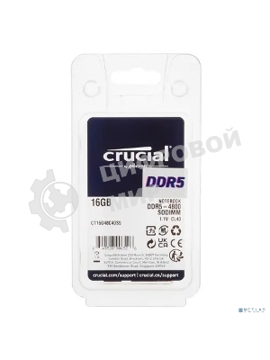Оперативная память Crucial, DDR5, 16GB (1x16 GB), 4800 MHz, CL40, SO-DIMM