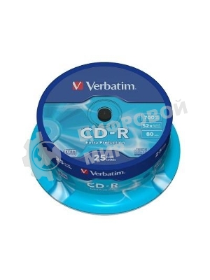 Диск CD-R Verbatim 700Mb 52x Cake Box (25шт) (43432)