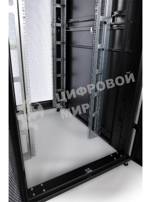 Шкаф серверный ПРОФ напольный 42U (800x1000) дверь перфор., задние двойные перфор., черный, в сборе