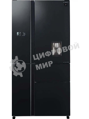 Холодильник Sharp SJWX99ABK черный четырехкамерный 423/227л морозилка снизу, No Frost, Side by Side