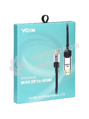 Кабель-переходник miniDisplayPort M-> HDMI M 4K@60Hz 1,5 м VCOM