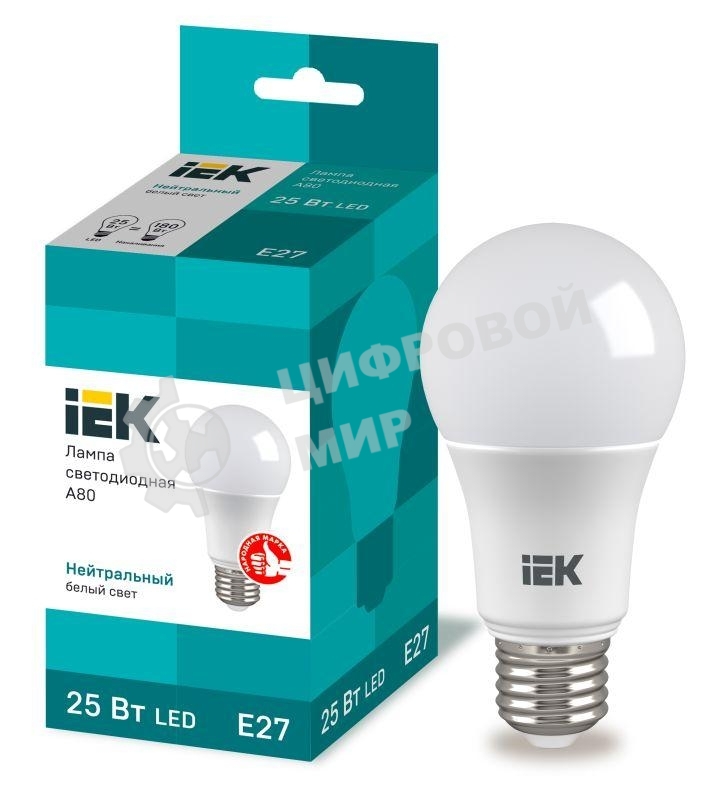 Лампа cветодиодная LED IEK LLE-A80-25-230-40-E27 A80 шар 25Вт 230В 4000К E27