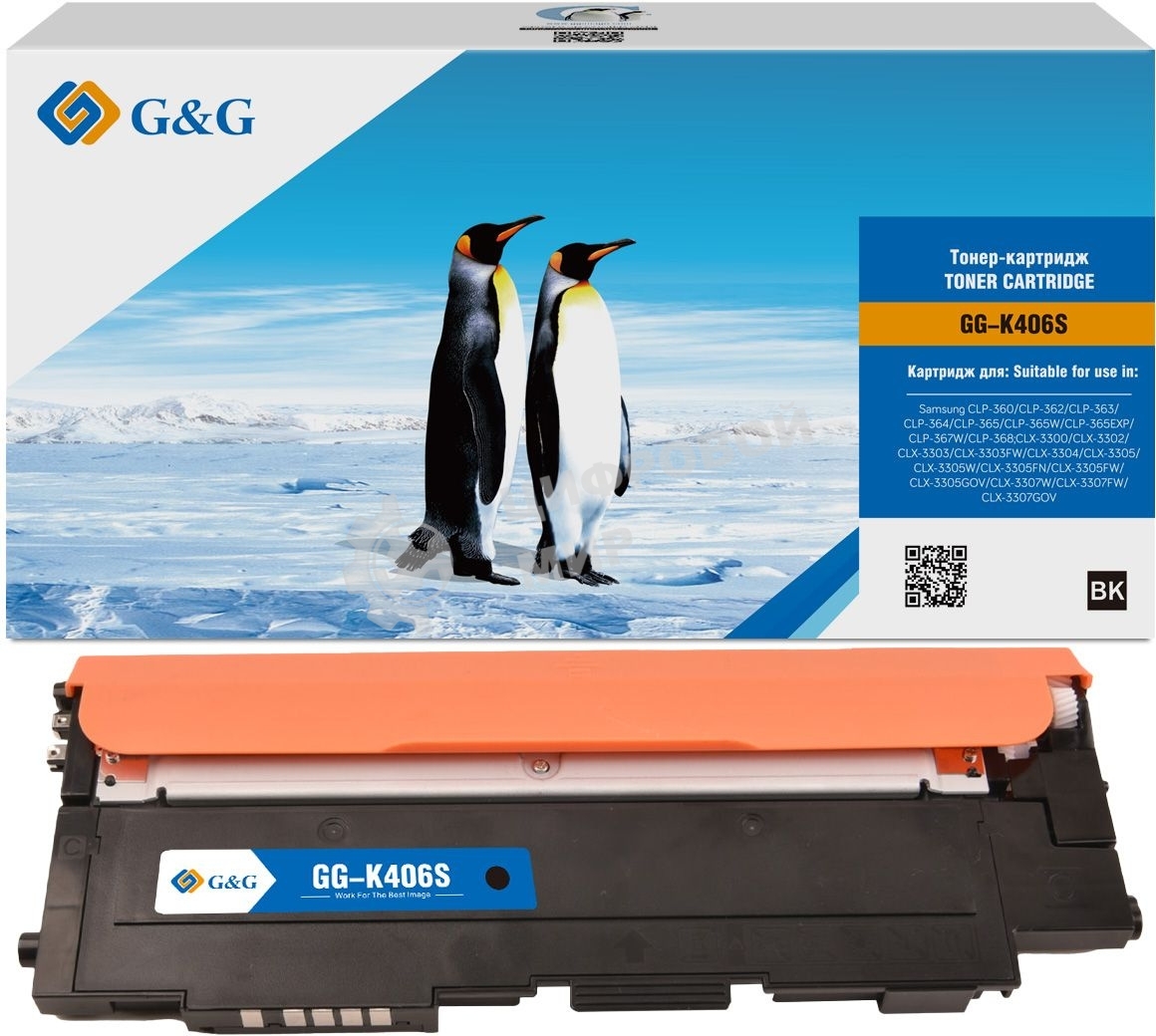 Картридж лазерный G&G GG-K406S черный (1500 стр.) для Samsung CLP-360/362/363/365/367/368, CLX-3300/3302/3303/3304/3305/3307