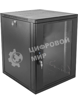 Шкаф ЦМО телекоммуникационный настенный сварной 12U (600 350) съемные стенки, дверь стекло, черный