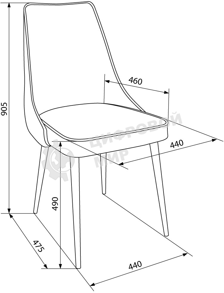 Стул для дома Бюрократ CH-K4_2 комплект 2 шт св. серый Holland 09 металл черный на ножках