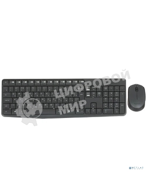 Комплект клавиатура+мышь Logitech MK235 беспроводной, USB, 1000 DPI, серый