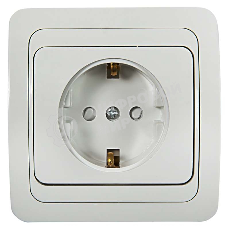 Розетка 1-м CLASSICO защ. шторки с заземл. 2028x белый ASD/IN HOME 4690612000978