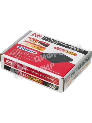 Внешний корпус для HDD AgeStar 3UB2P2 SATA III пластик черный 2.5
