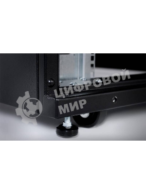 Шкаф серверный ПРОФ напольный 42U (800x1000) дверь перфор., задние двойные перфор., черный, в сборе