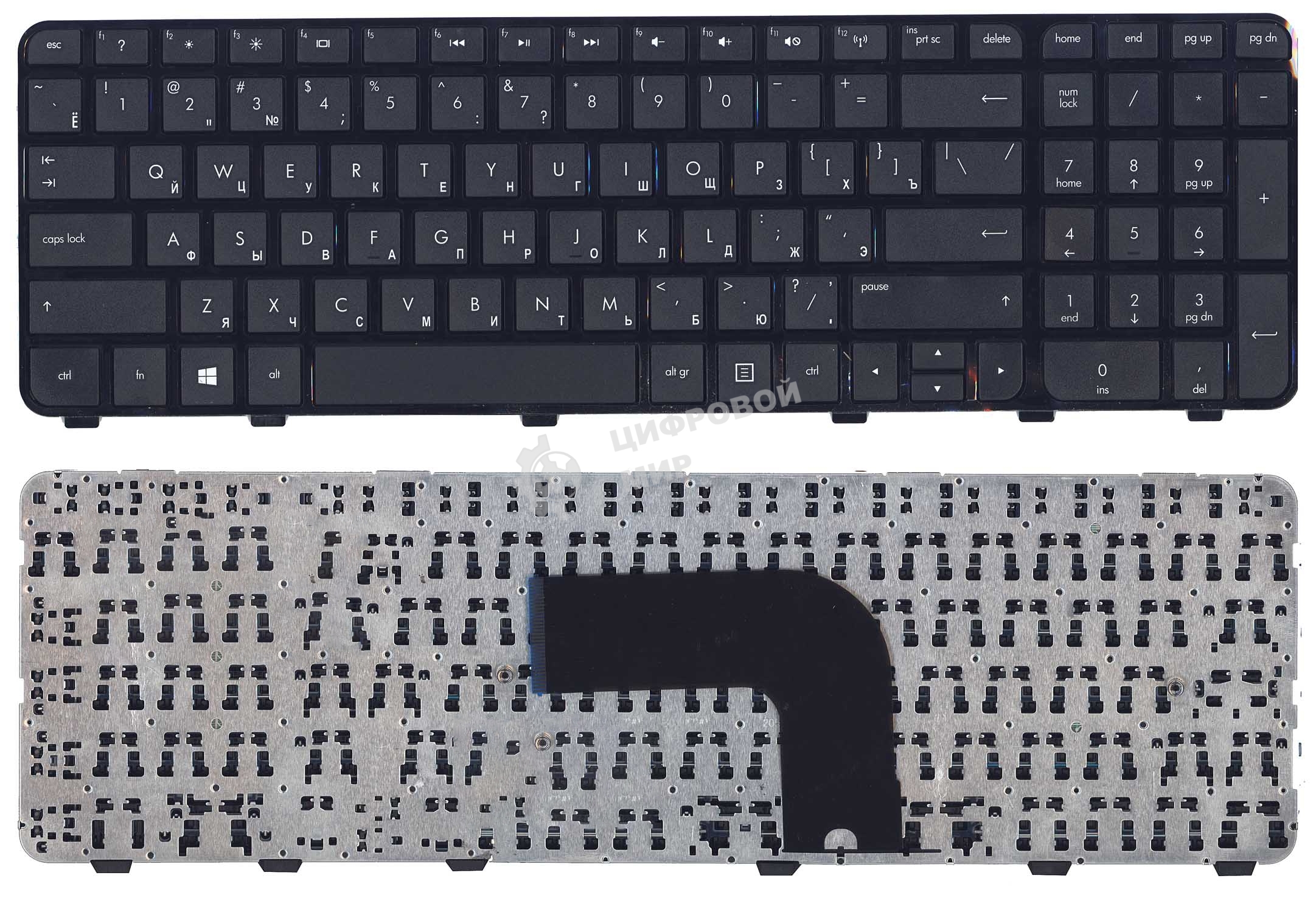 Клавиатура для ноутбука HP Pavilion DV6-7000 черная с рамкой