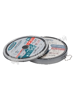 Круг отрезной по металлу Gross WA60TBF 125х1.0х22.2мм, в метал.банке, 10 шт. 743680