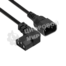 Кабель питания ExeGate Power EC-3P (C13 угловой->C14, VDE-250V-3*0.75мм2, медь, черный, 10A, 3м)