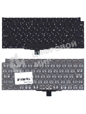 Клавиатура для ноутбука Apple MacBook Air 13 Retina M1 A2337 Late 2020 плоский Enter черная