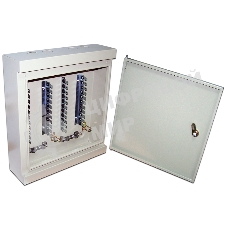 Настенный распределительный бокс, 20 плинтов, 200 пар, металл, с замком