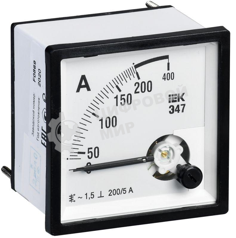 Амперметр Э47 72х72мм 200/5А кл. точн. 1.5 IEK IPA10-6-0200-E