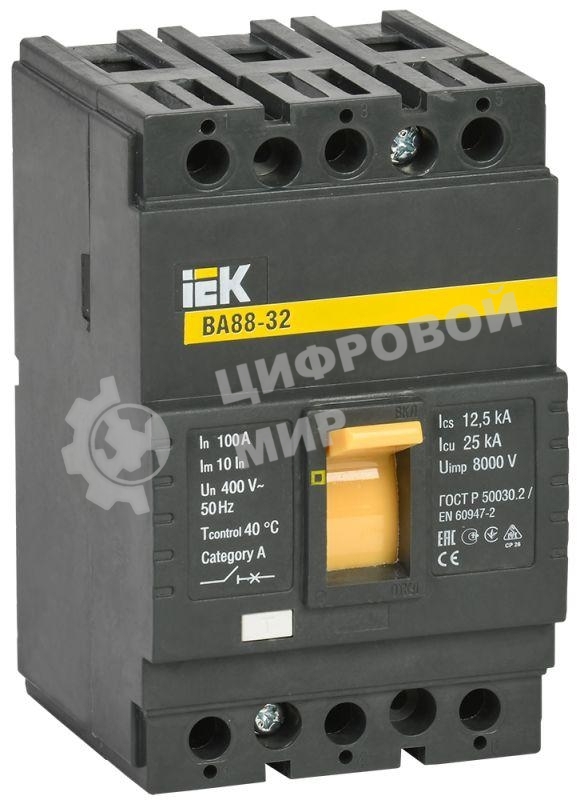 Выключатель автоматический ВА88-32 3Р 100А 25кА SVA10-3-0100 IEK