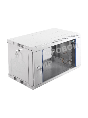 Шкаф телеком. настенный разборный 6U (600х350) дверь стекло, цвет черный (ШРН-Э-6.350-9005) (1 коробка)