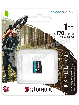 Карта памяти Kingston 1TB microSDXC Canvas Go Plus 170R A2 U3 V30 Card W/O ADP/ Kingston 1TB microSDXC Canvas Go Plus 170R A2 U3 V30 Card W/O ADP