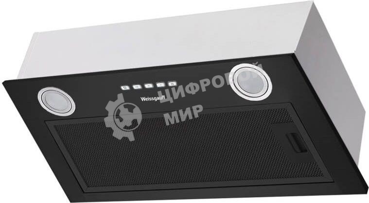 Вытяжка встраиваемая Weissgauff Fiona 60 BL черный, 53 см, 850 куб. м/ч, 49 дБ